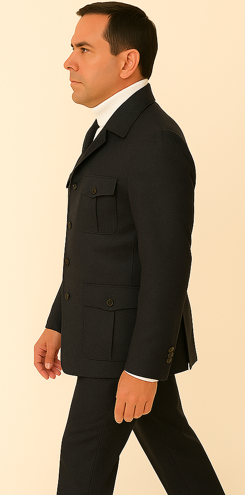 Rossi Man DUKE RM1769 Black 3-Piece Slim Suit