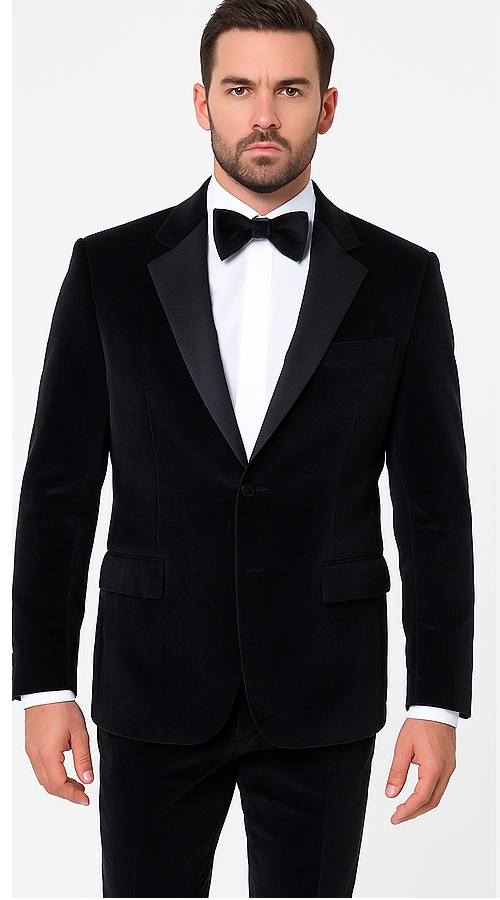 Black Men’s Suit – Rossi Man Leo RM1575 with Modern Sleek Fit