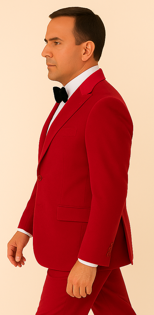 Rossi Man LEO RM1577 – Red Slim Fit 3-Piece Suit for Men | Contemporary Elegance for Formal Occasions