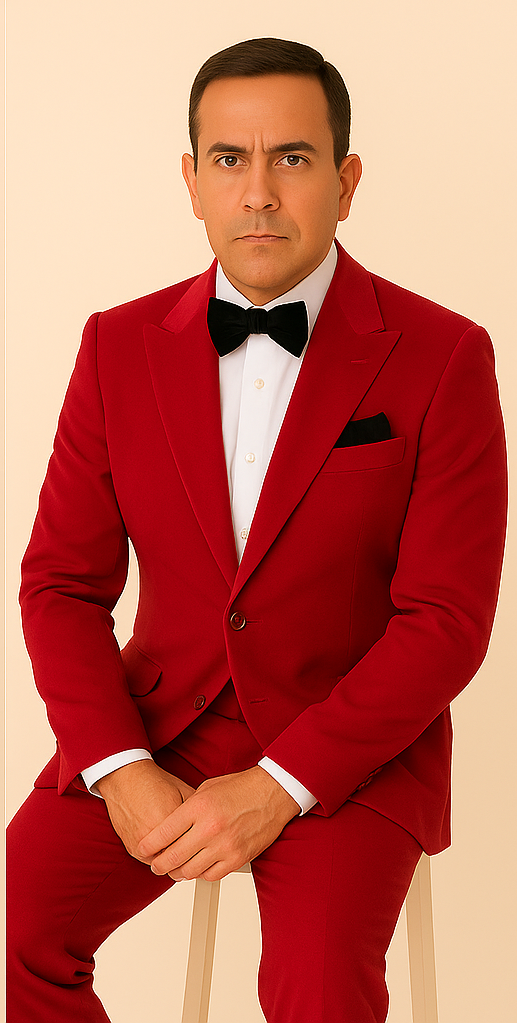 Rossi Man LEO RM1577 Red Slim Fit 3-Piece Suit