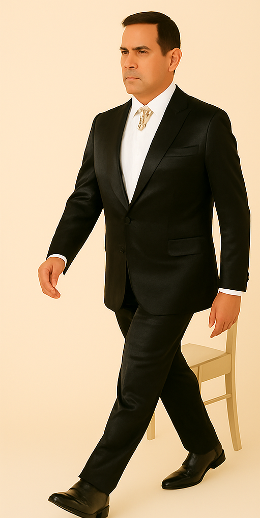 Rossi Man LEO RM1600 Black Slim 3-Piece Suit