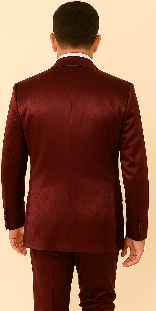Rossi Man LEO RM1608 Slim Fit Dark Red 3-Piece Suit
