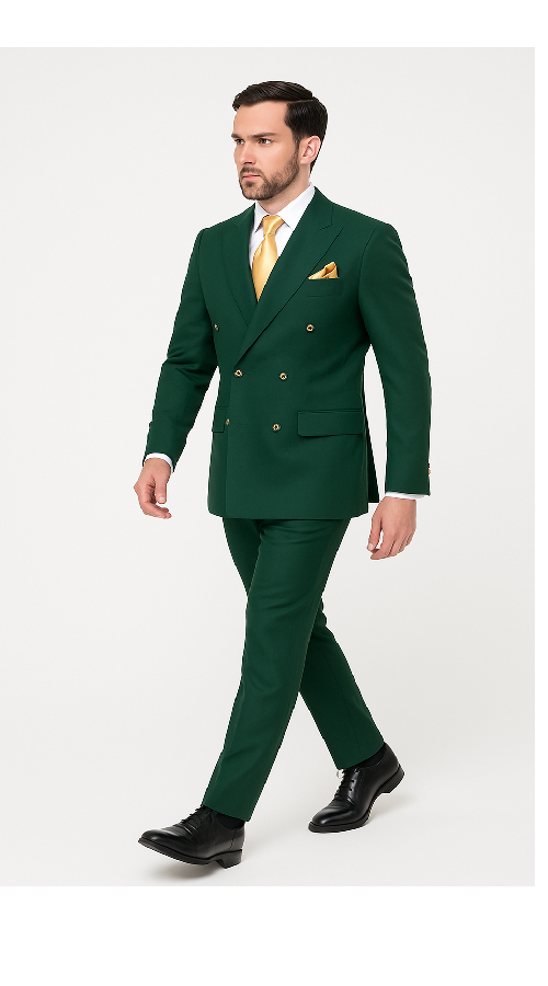 Milano Slim Fit Suit in Bold Green by Rossi Man