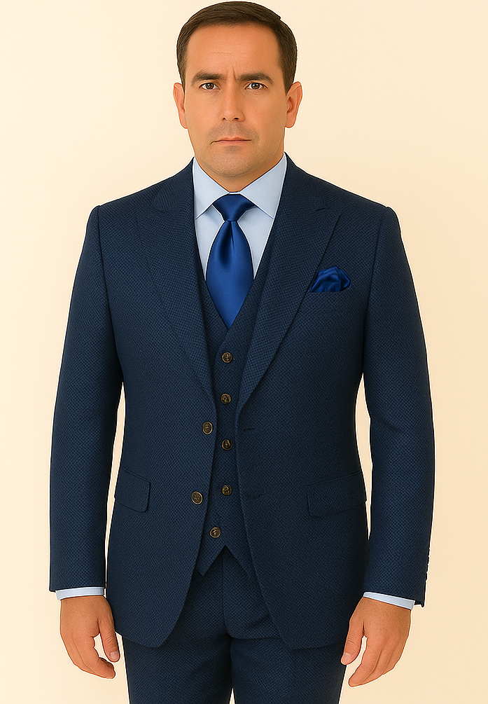 Rossi Man BOND RM1752 Navy Slim 3-Piece Suit