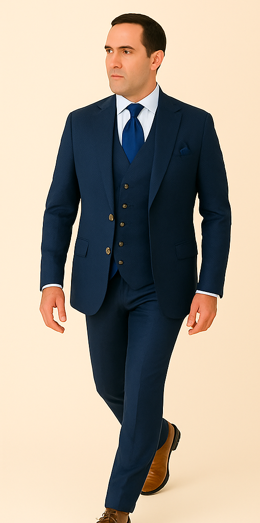 Rossi Man BOND RM1752 Navy Slim 3-Piece Suit