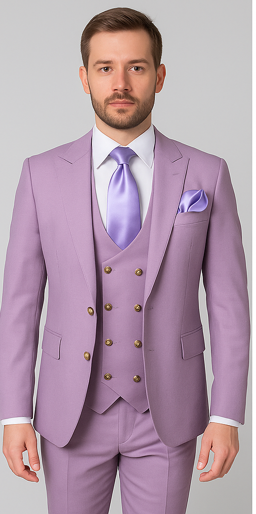 Rossi Man Slim Fit Lavender 3-Piece Suit