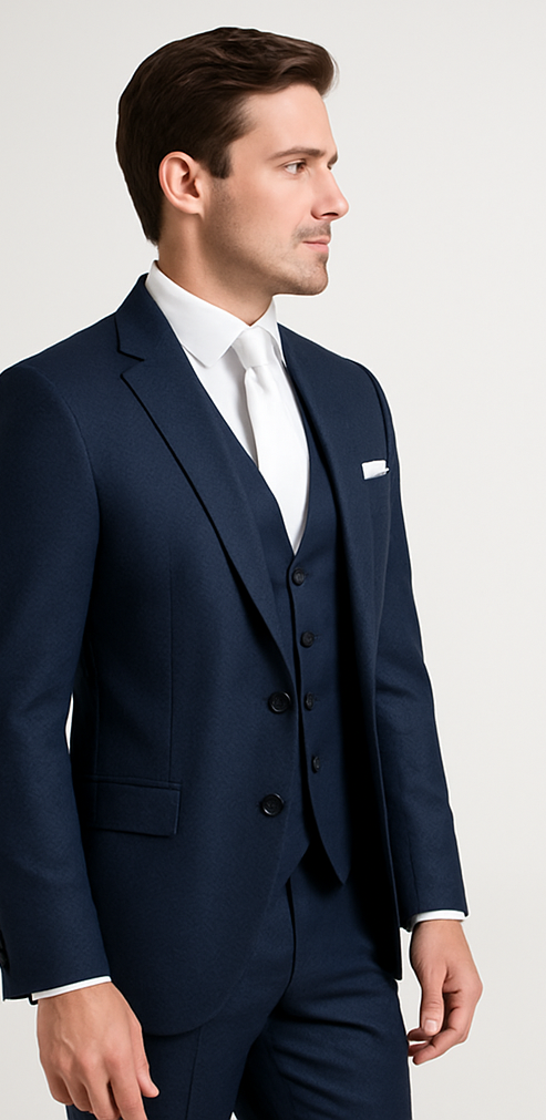 Rossi Man MAX RM1711 Slim Fit Navy 3-Piece Suit