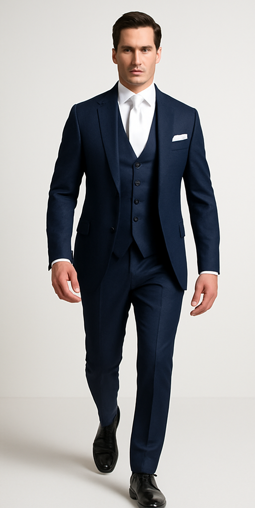 Rossi Man MAX RM1711 Slim Fit Navy 3-Piece Suit