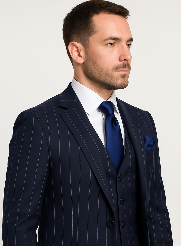 Rossi Man MAX RM1725 Navy Slim Fit 3-Piece Suit