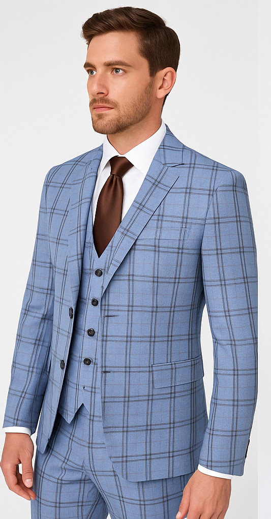 Rossi Man MAX RM1822 Slim Fit 3-Piece Suit