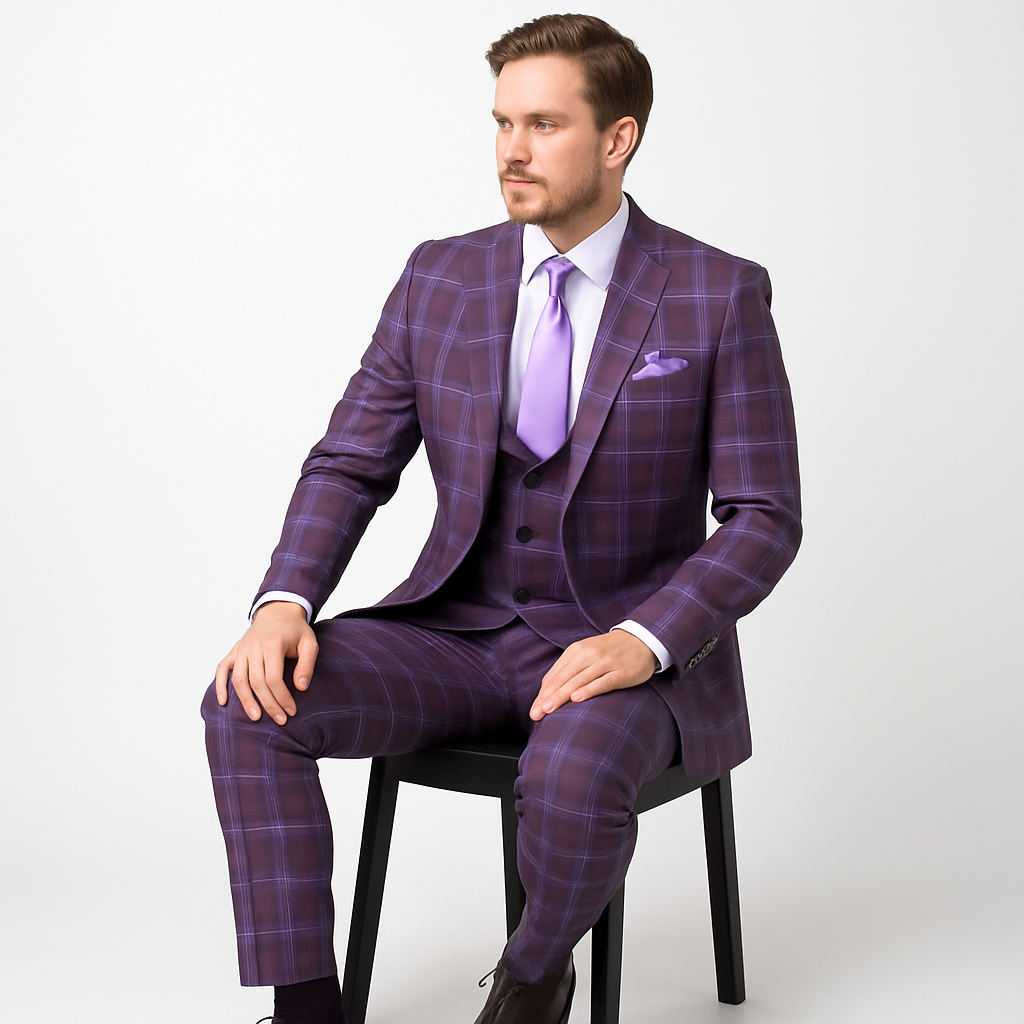 Rossi Man MAX RM1834 Purple Slim 3-Piece Suit