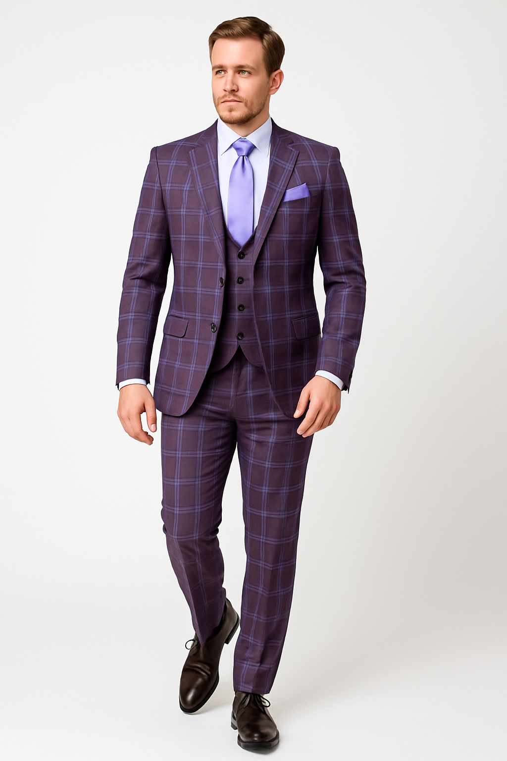 Rossi Man MAX RM1834 Purple Slim 3-Piece Suit