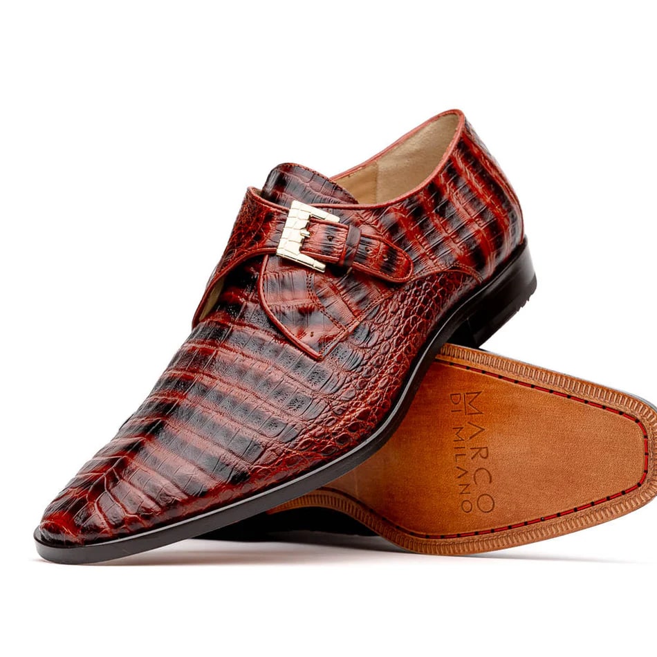 Marco Di Milano Rovigo Cognac Crocodile Monk-Strap