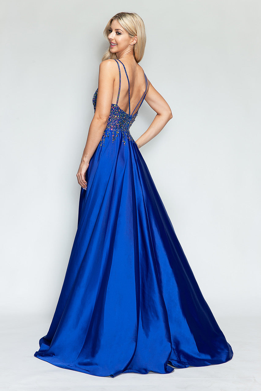 Prom Dress V-Neck Spaghetti Strap A-Line Formal Gown By Lenovia 8331-New Collection