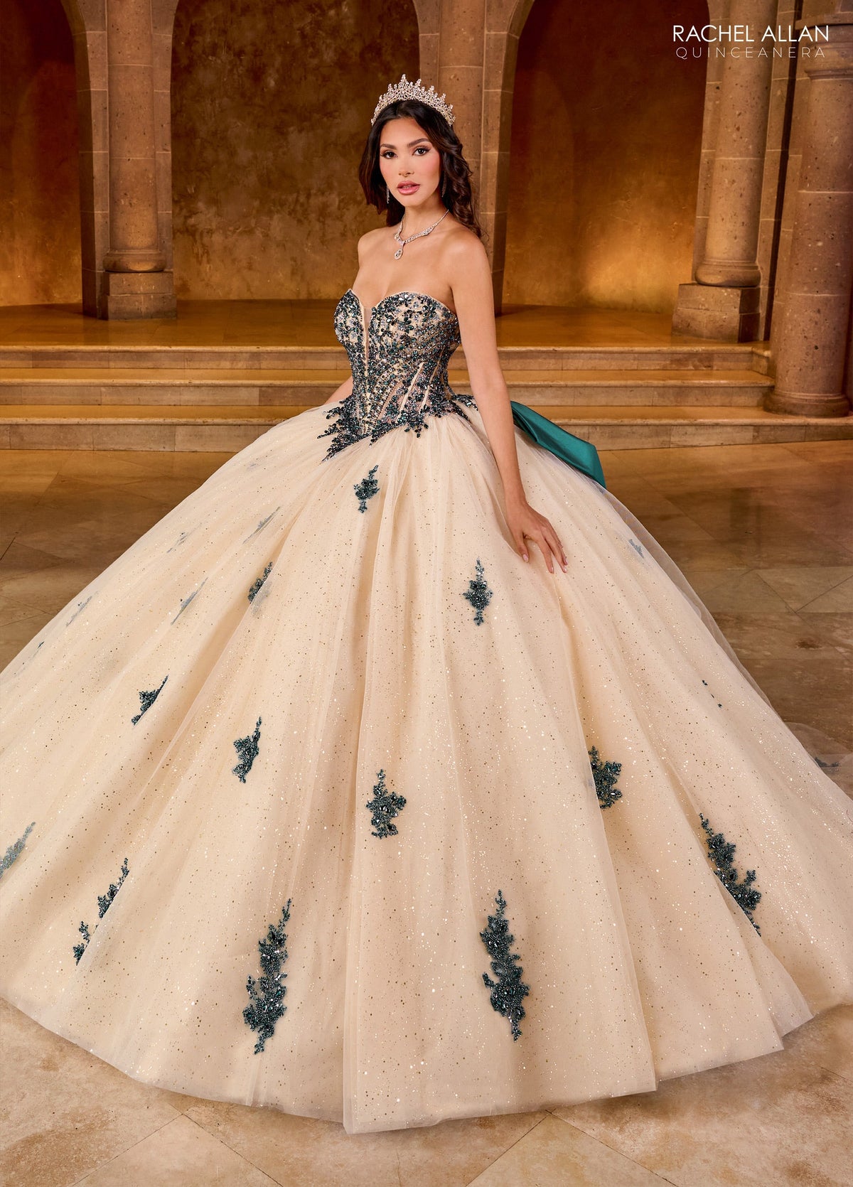 Rachel Allan RQ1152 Strapless Bow Quinceanera Dress