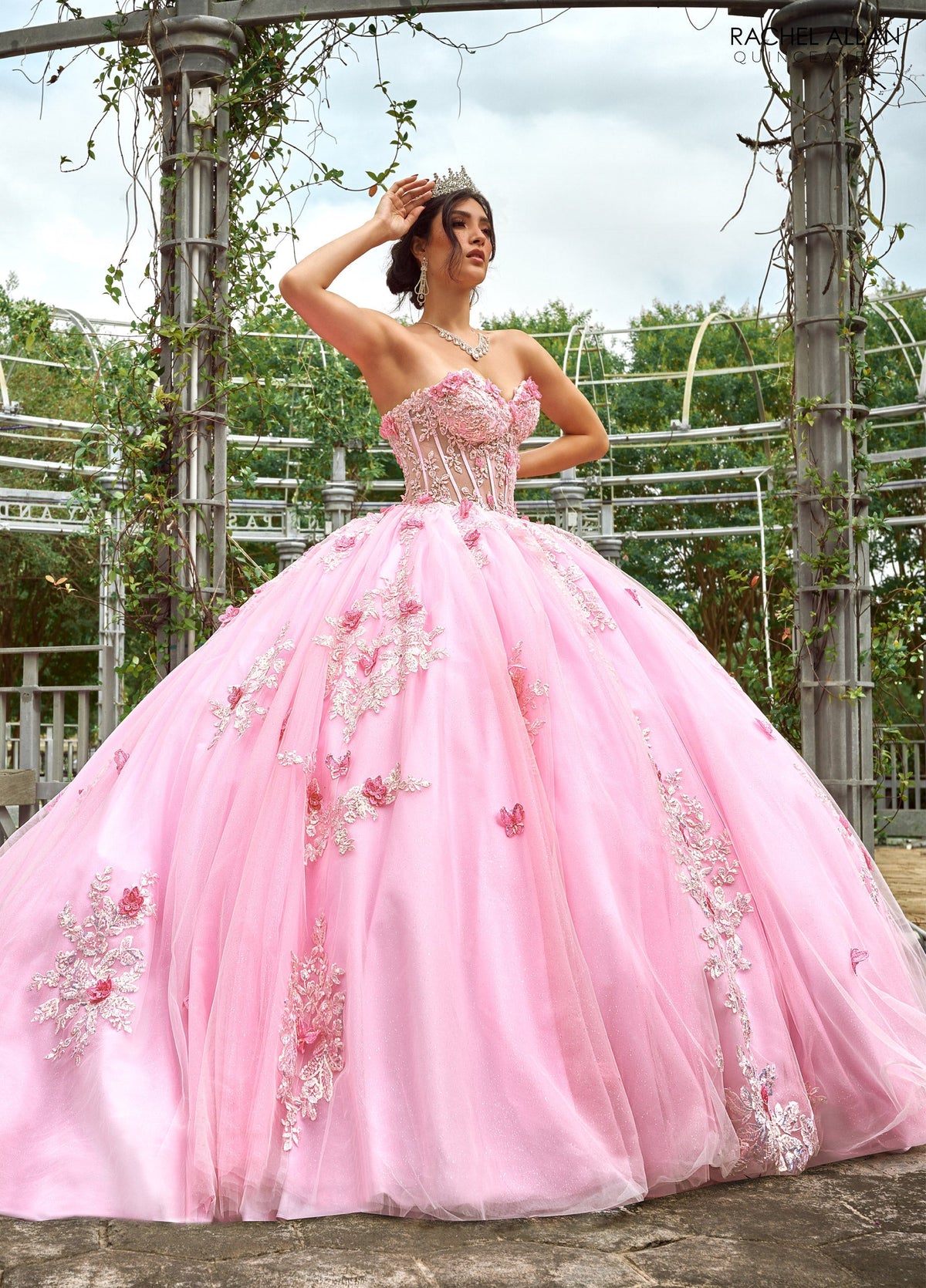 Rachel Allan RQ1155 Strapless Cape Quinceanera Dress