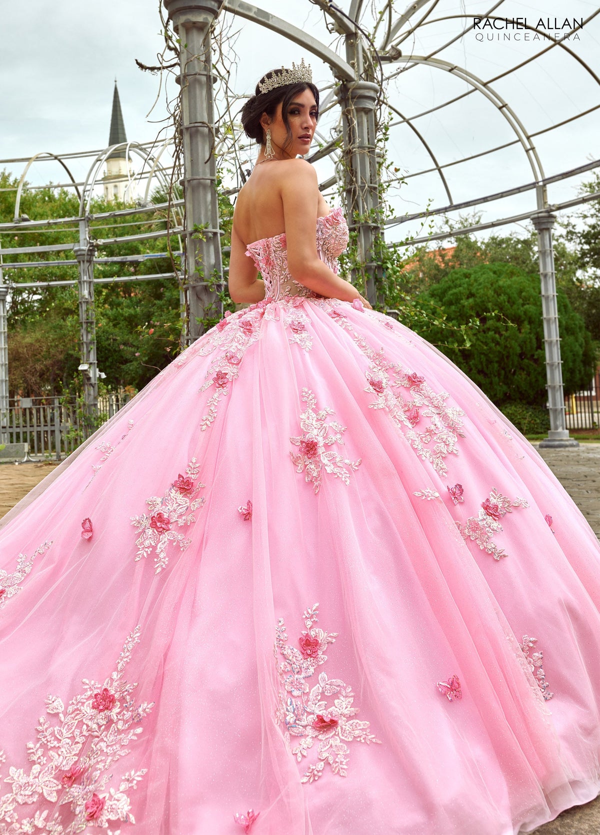 Rachel Allan RQ1155 Strapless Cape Quinceanera Dress
