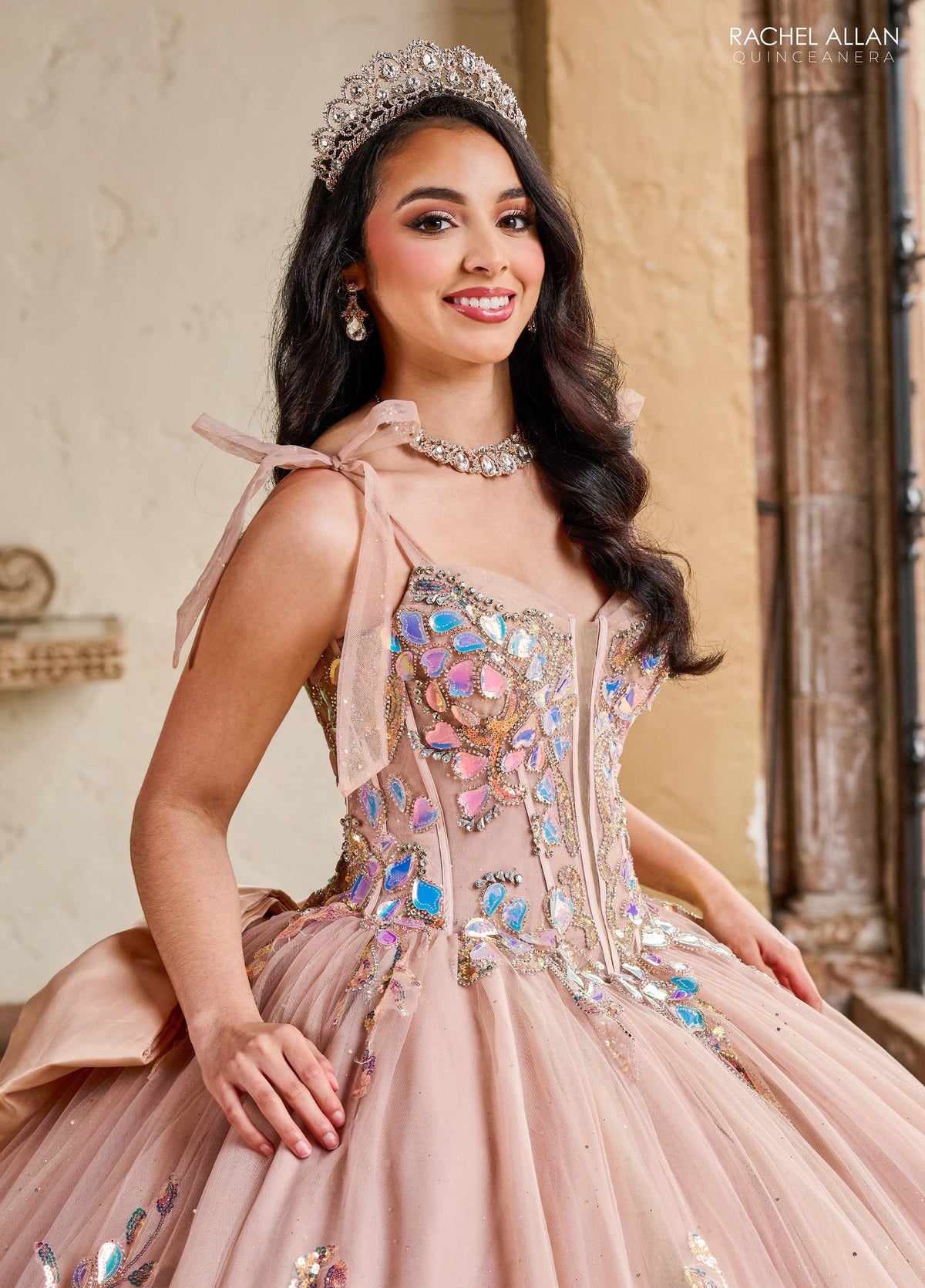Rachel Allan RQ2203 Sleeveless Bow Quinceanera Dress