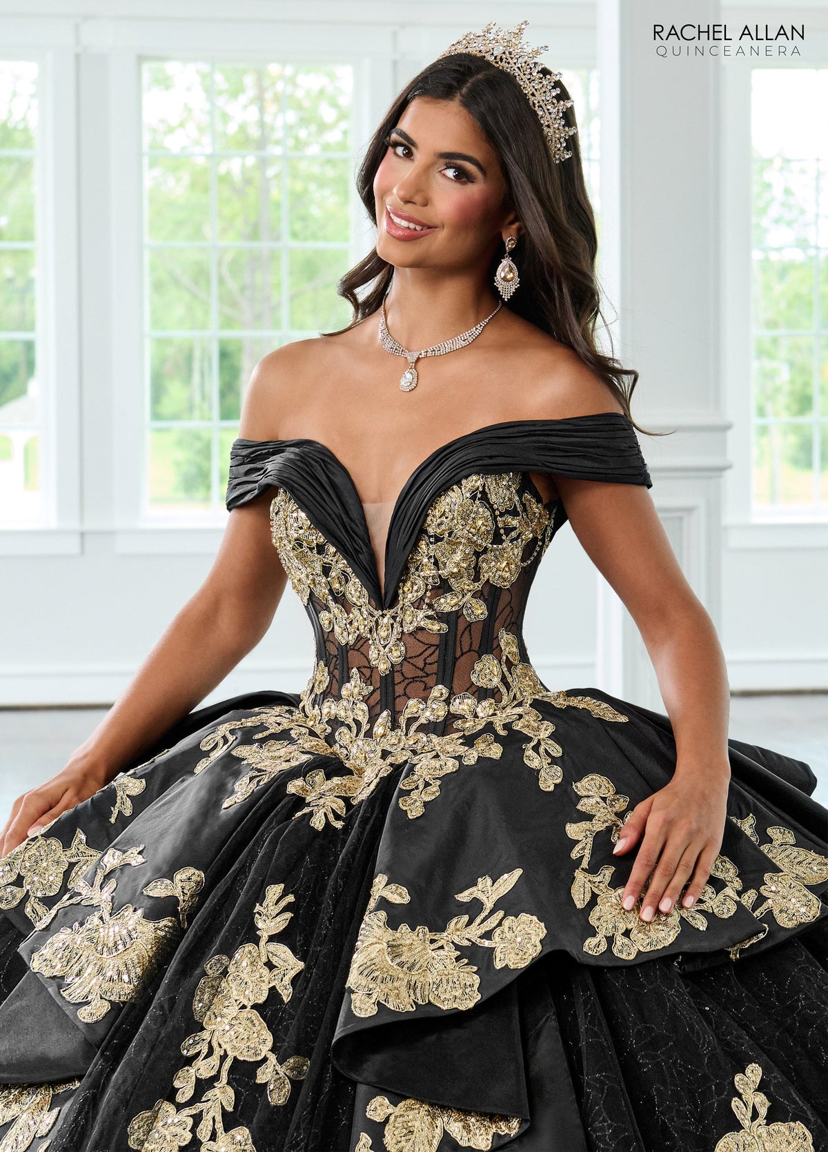 Rachel Allan RQ2222 Off Shoulder Quinceanera Dress