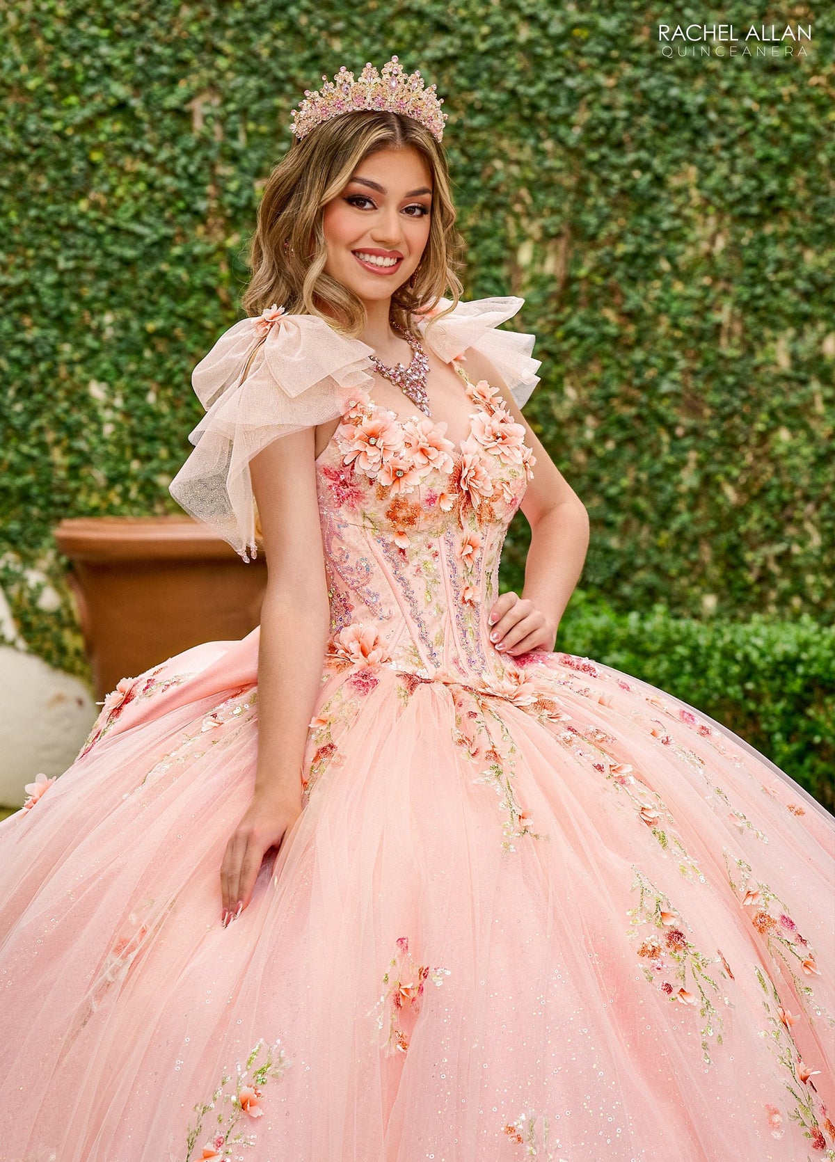 Rachel Allan RQ3132 Floral Sleeveless Quinceanera Dress