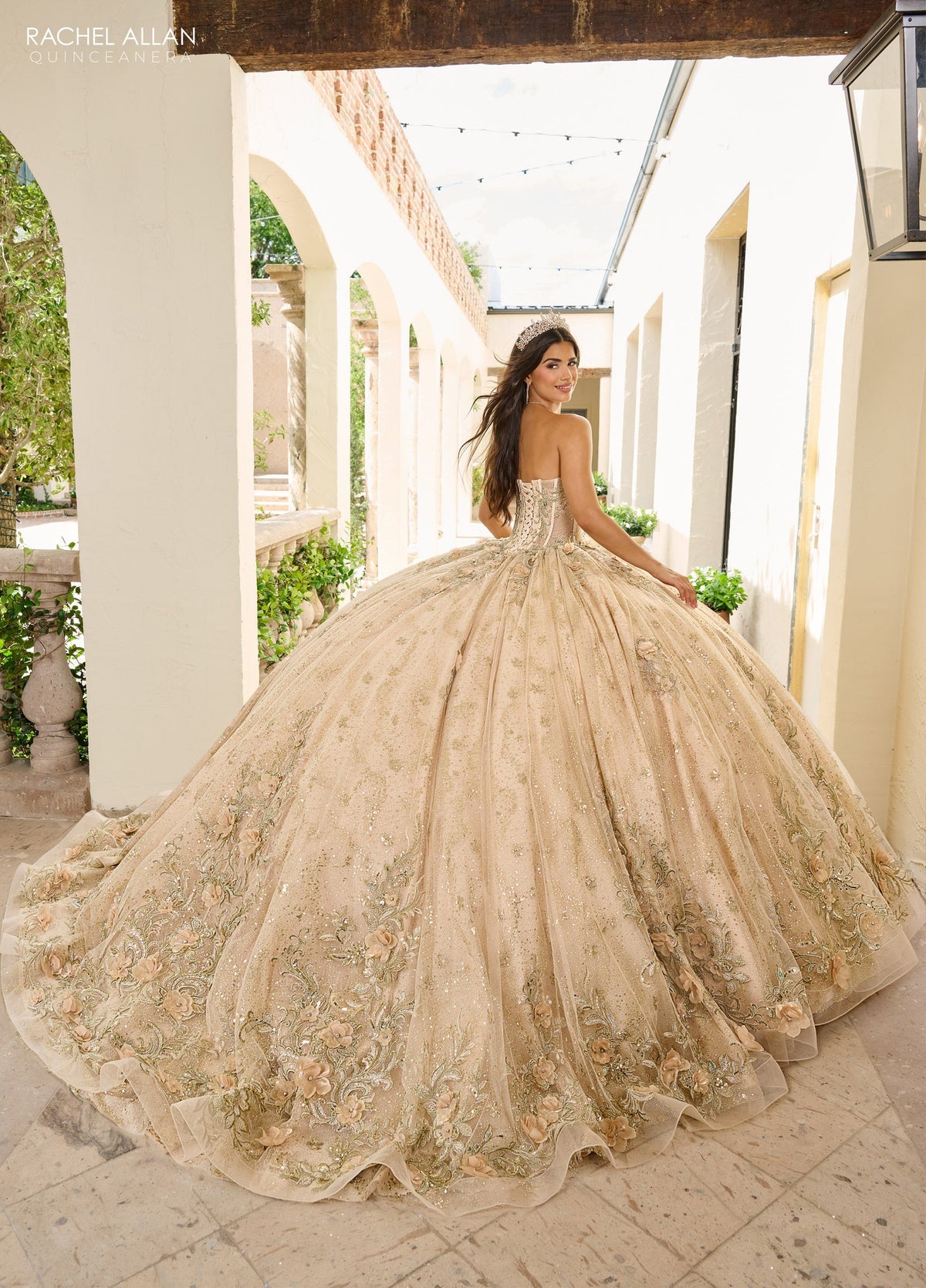 Rachel Allan RQ3146 Cape Sleeve Quinceanera Dress