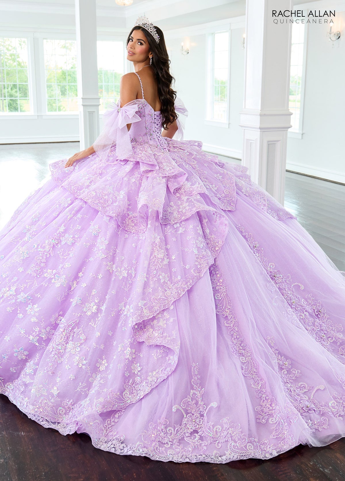 Rachel Allan RQ3147 Off Shoulder Bow Quinceanera Dress