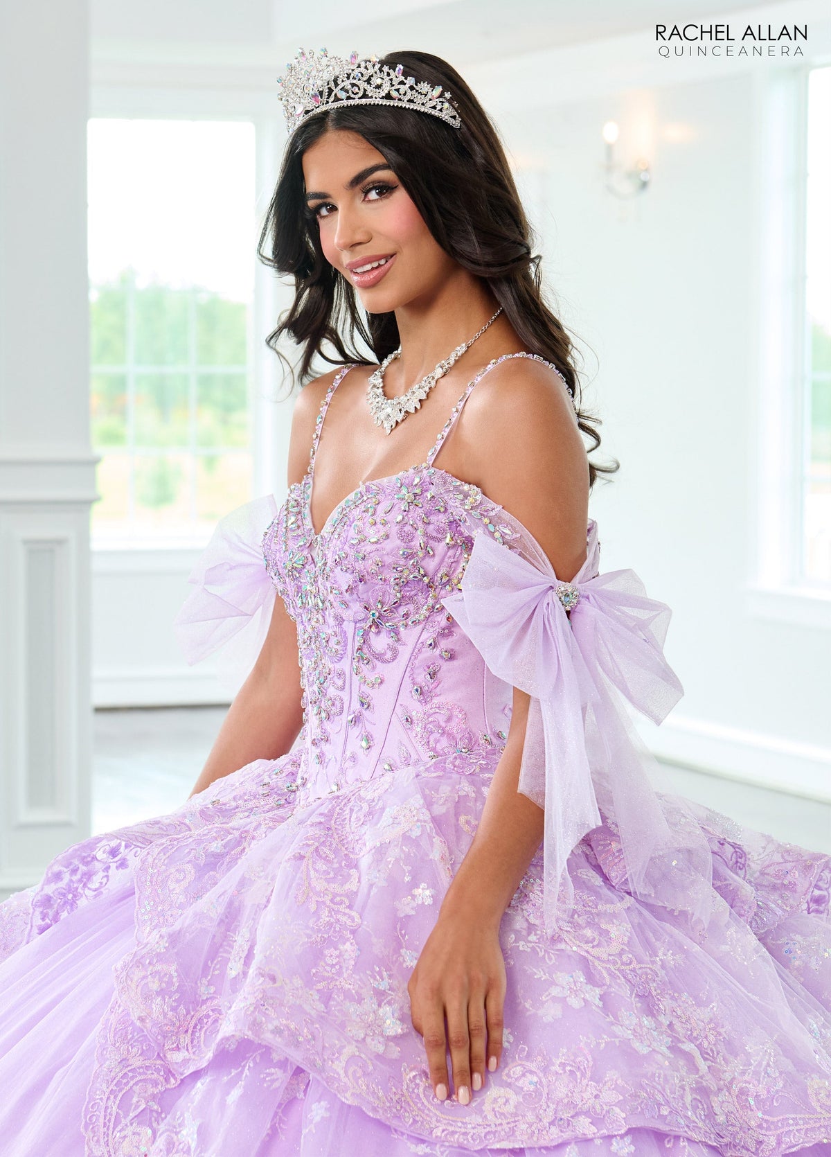 Rachel Allan RQ3147 Off Shoulder Bow Quinceanera Dress