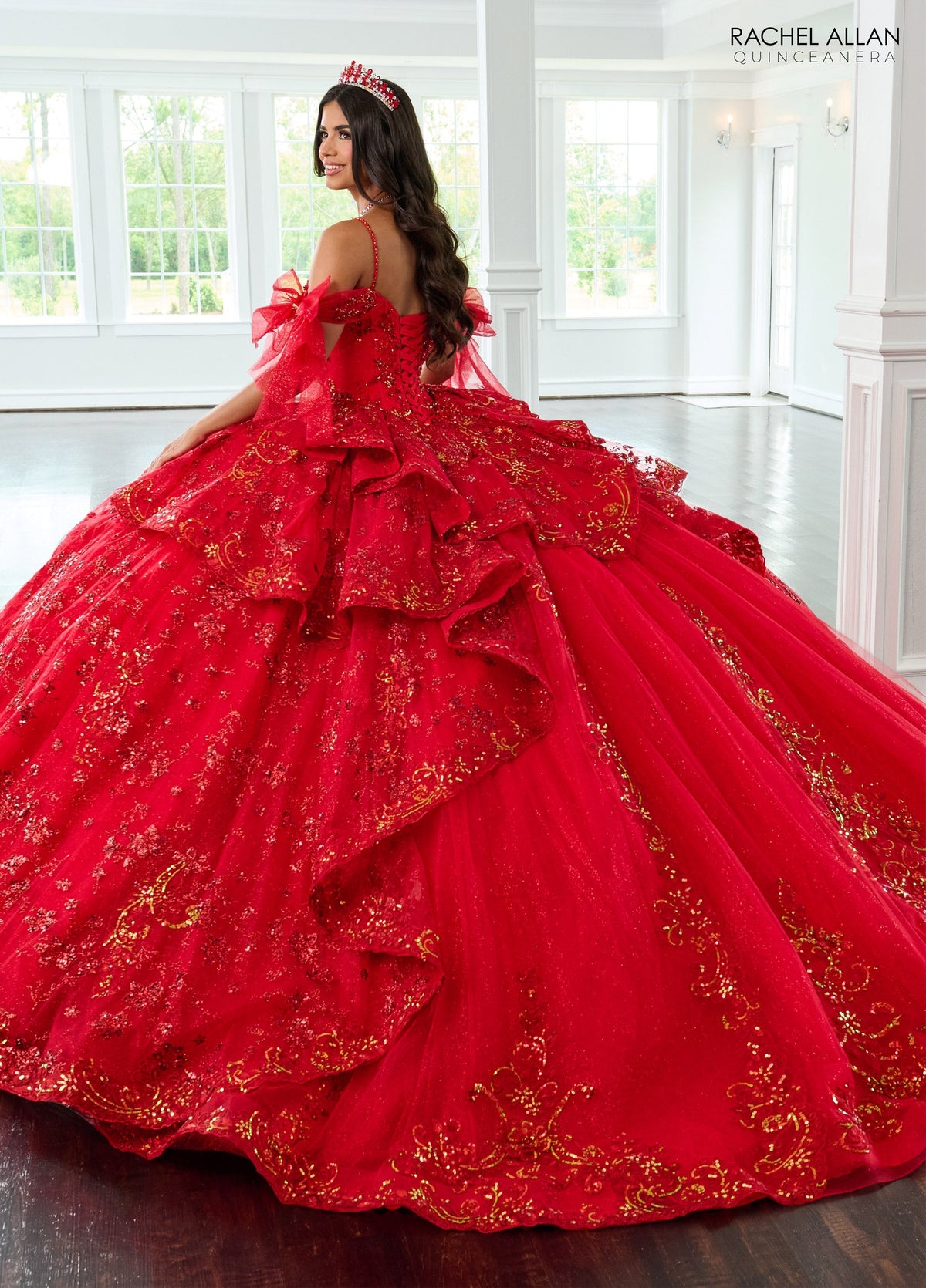 Rachel Allan RQ3147 Off Shoulder Bow Quinceanera Dress
