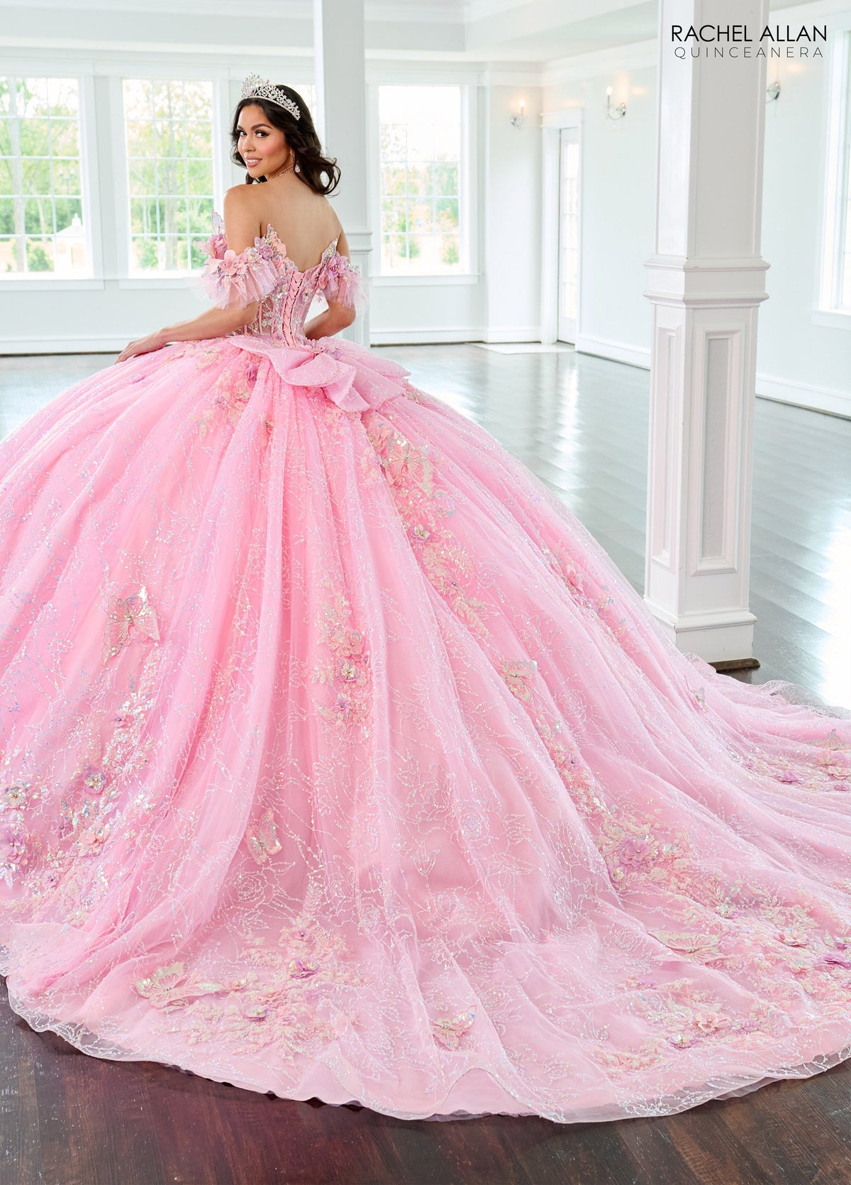 Rachel Allan RQ3149 3D Butterflies Quinceanera Dress