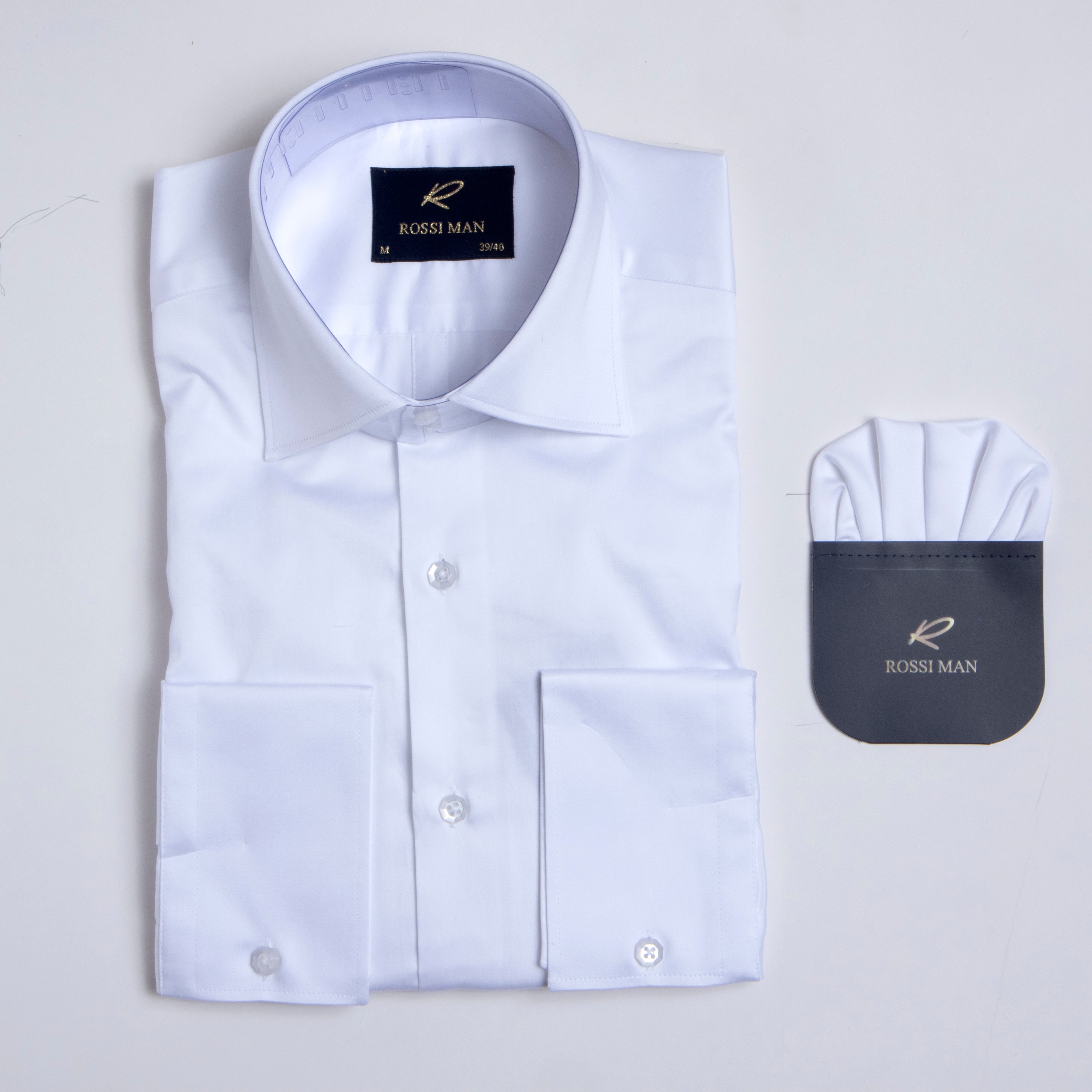 ROSSI MAN SHIRT RS1 WHITE Slim Fit Cotton Shirt