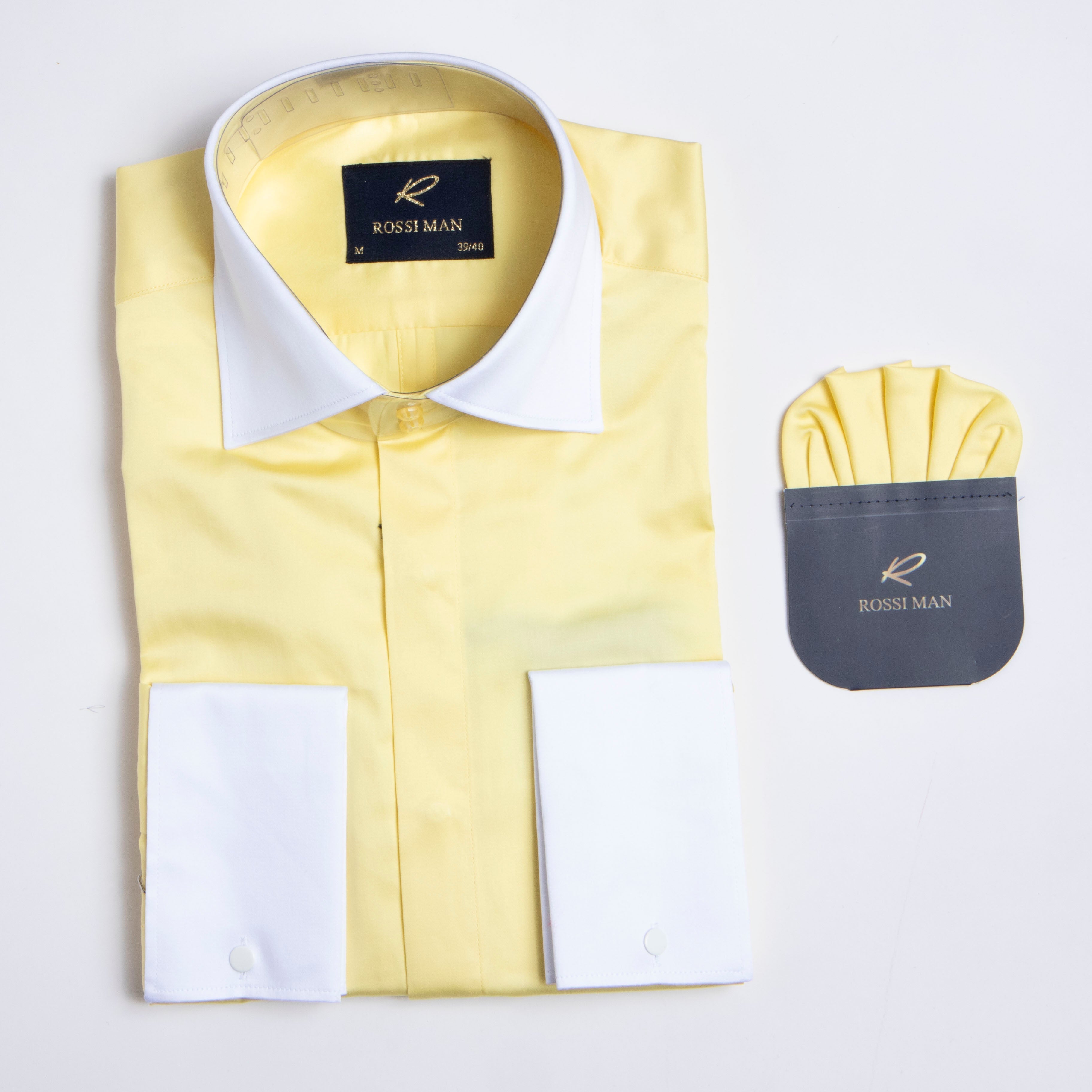 ROSSI MAN SHIRT RS2-YELLOW Modern Slim Fit