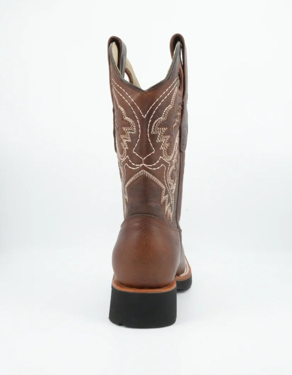 Los Altos Rage Walnut Wide Square Toe Leather Boot