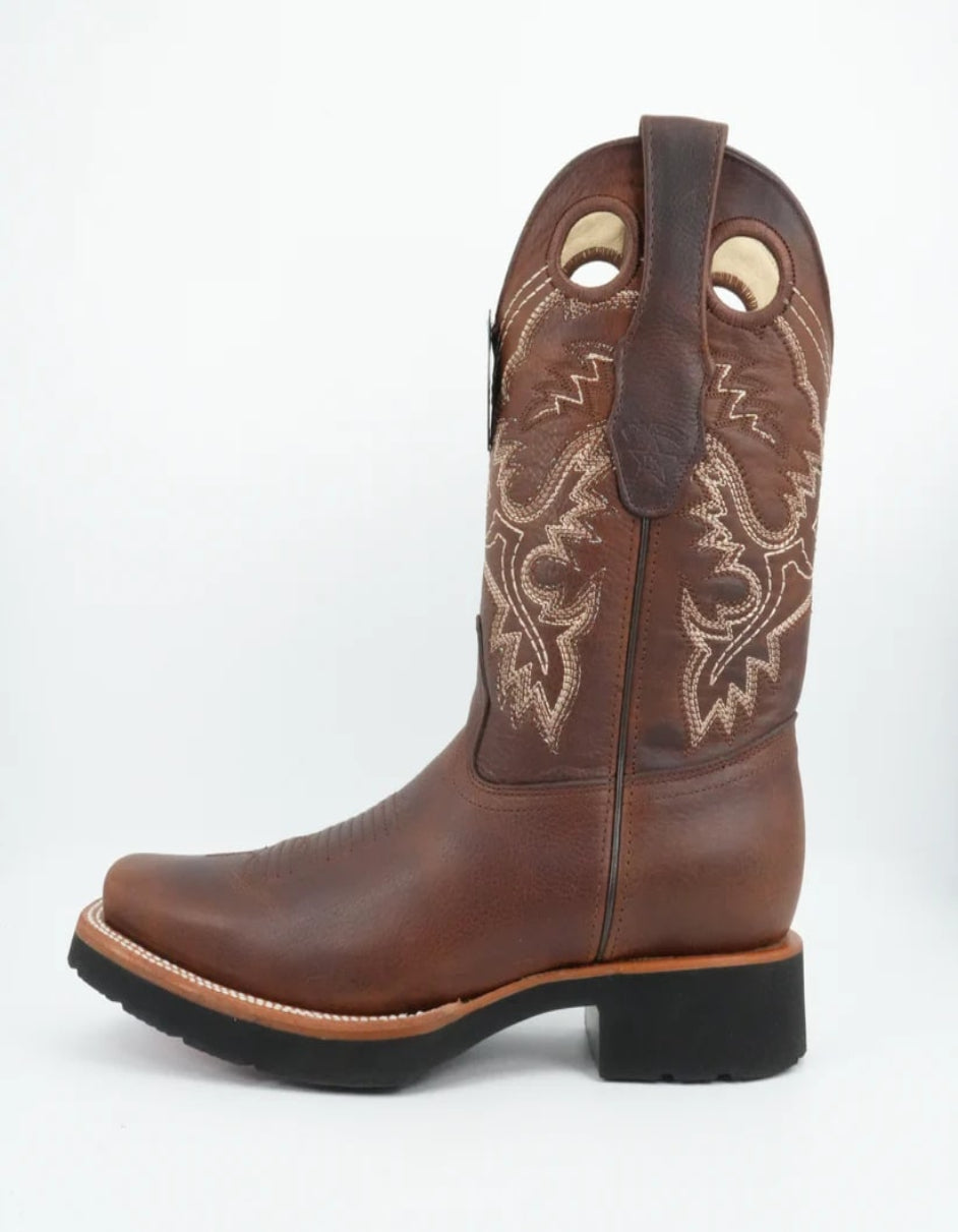 Los Altos Rage Walnut Wide Square Toe Leather Boot