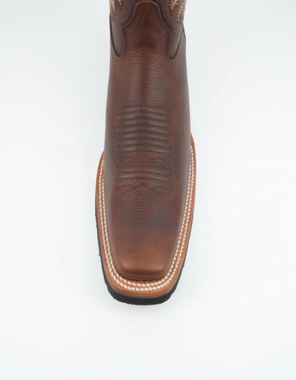 Los Altos Rage Walnut Wide Square Toe Leather Boot