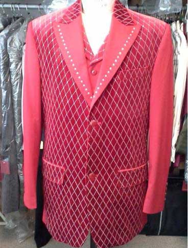 Men's Red & White Fashion Suit & Tuxedo looking Peak Lapel - Red Tuxedo main image 0