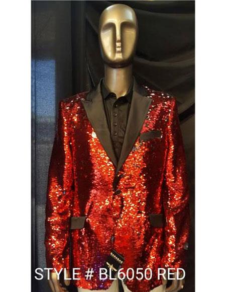 Men's Fashion Red Shiny Sequin Paisley Cheap Priced Blazer Jacket For Men Sport coat Tuxedo Jacket -