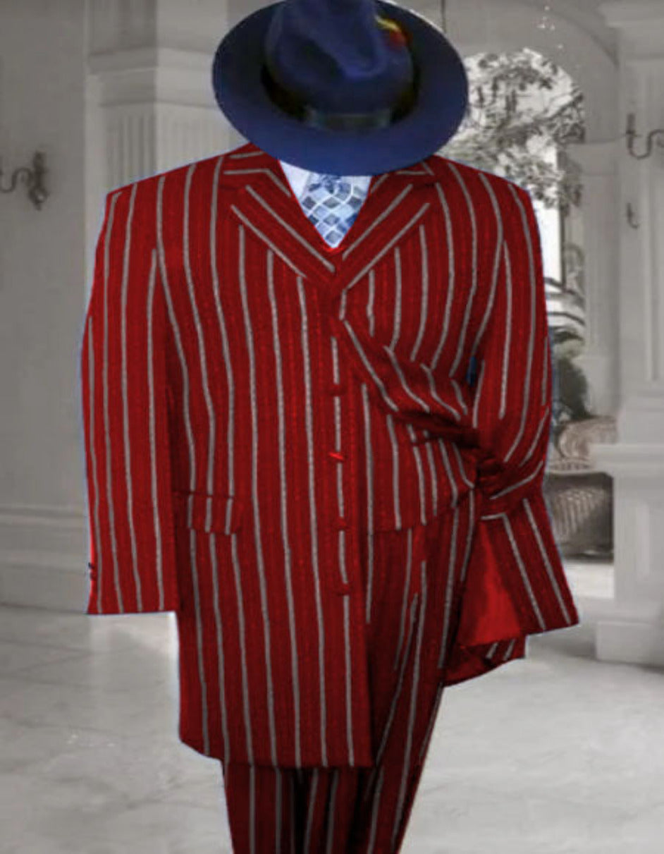 Red Zoot Suit 1920s Gangster Long Suit