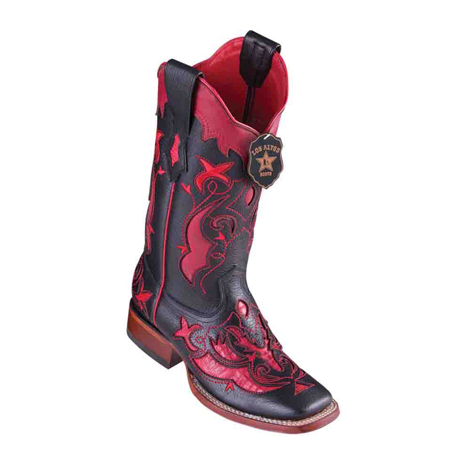 Los Altos Teju Lizard Red Square Toe Womens Boot