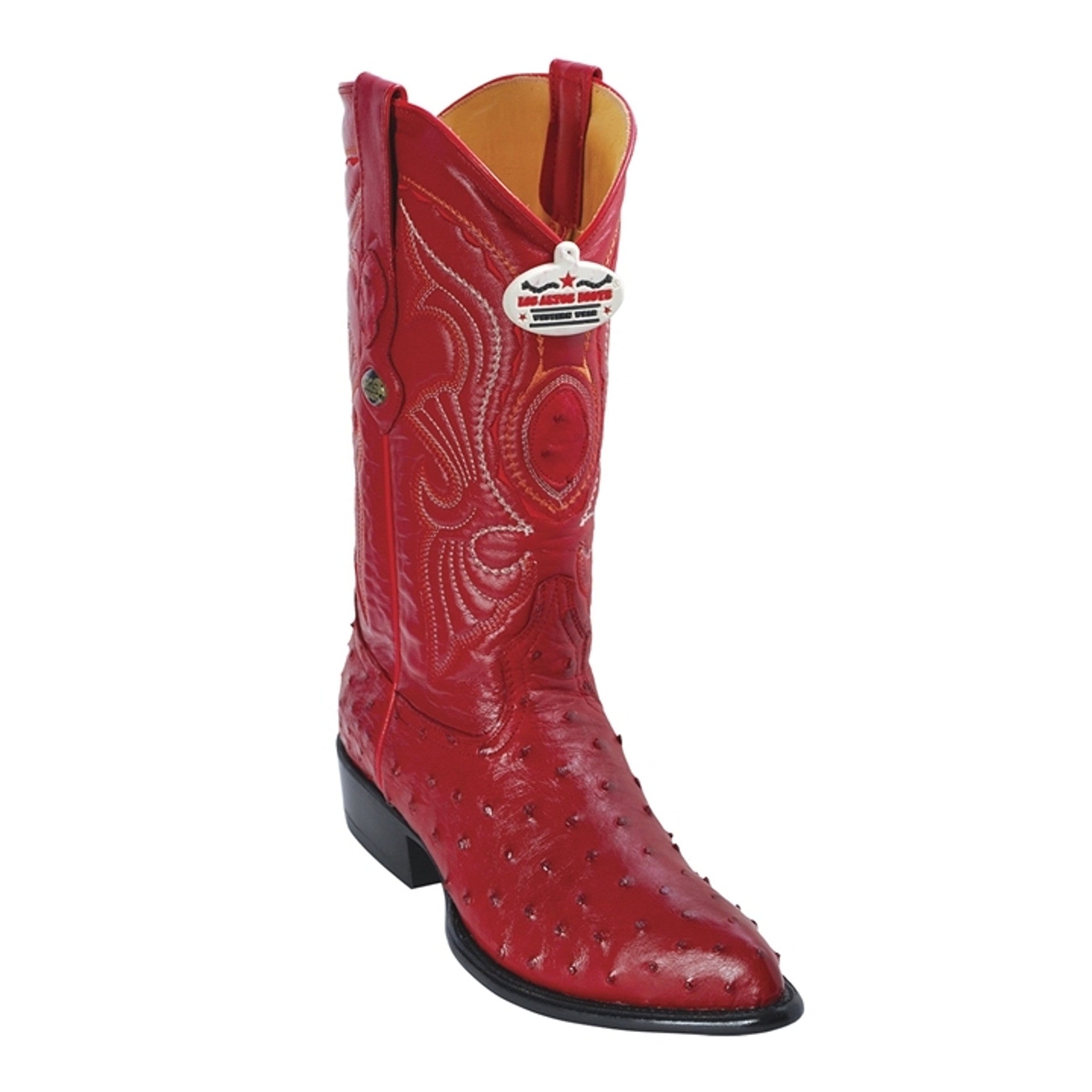 Los Altos Red Full Quill Ostrich Boots