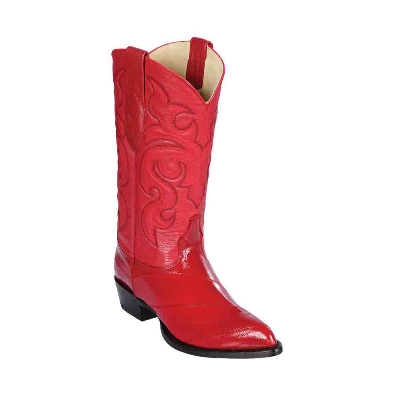 Red Eel Skin J Toe Boots by Los Altos