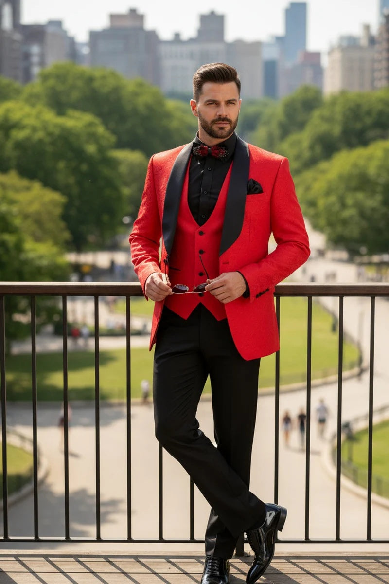 Red Vinci 1-Button Shawl Tuxedo