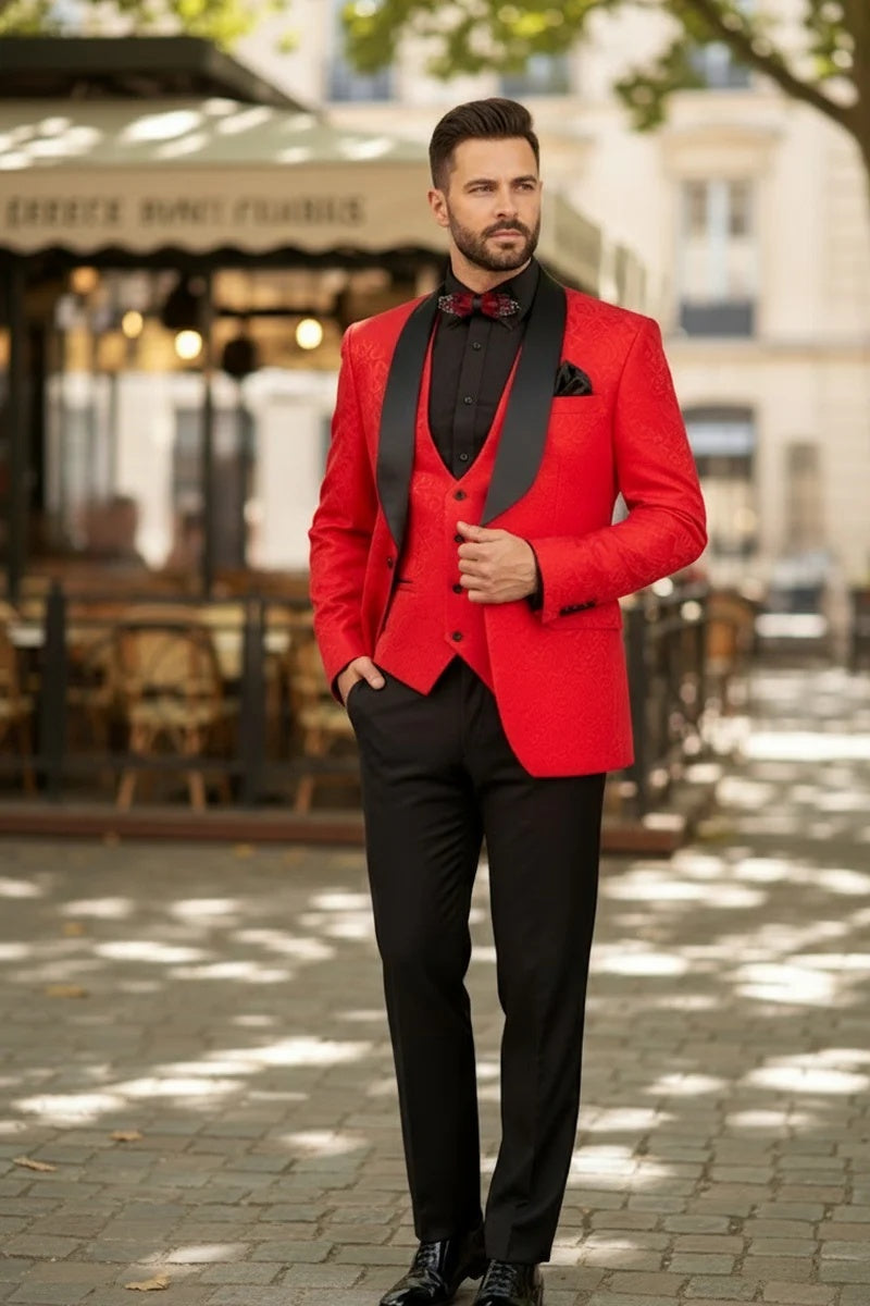 Red Vinci 1-Button Shawl Tuxedo