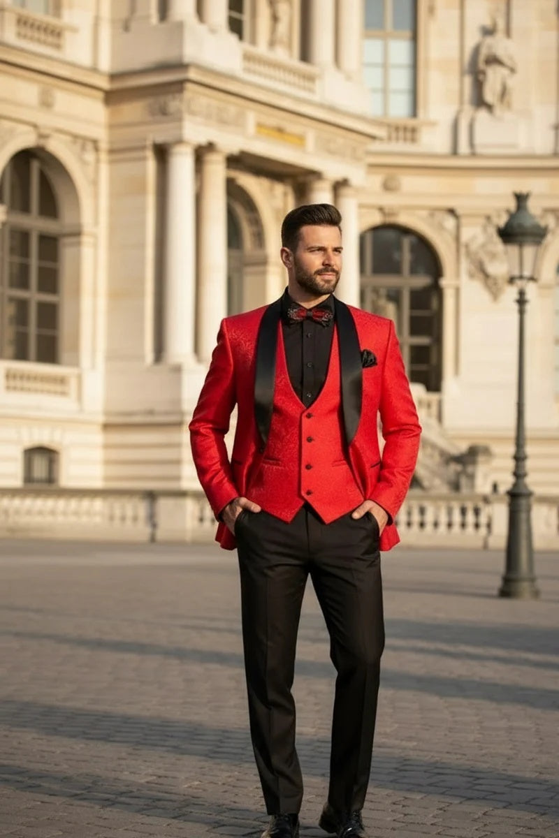 Red Vinci 1-Button Shawl Tuxedo