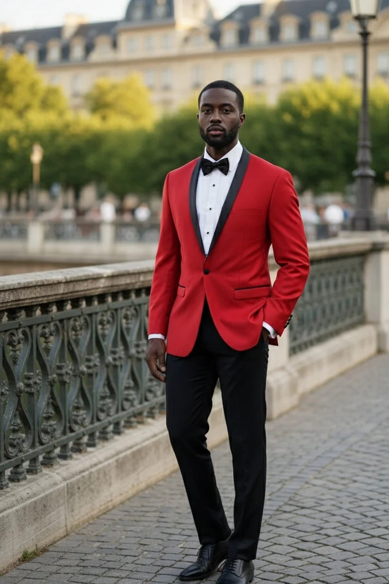 Red Vinci 1-Button Shawl Tuxedos
