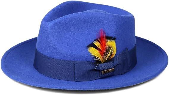 Gangster Royal Blue Crushable Wool Fedora