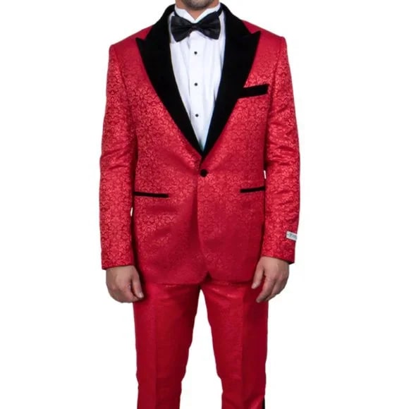 Stacy Adams Velvet Paisley 2-PC Tuxedo Suit