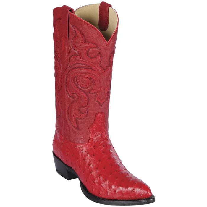 Red Ostrich Dress Cowboy Boots by Los Altos