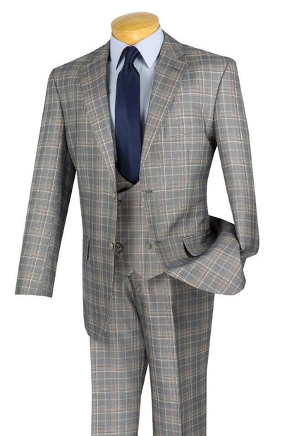 Renaissance Regular Fit 3 Piece Suit Gray