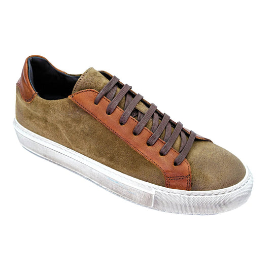 Belvedere Rino Waxed Suede Sneaker in Cognac
