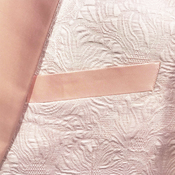 Rose Gold Pink Slim Fit Tuxedo with Shawl Collar Vest